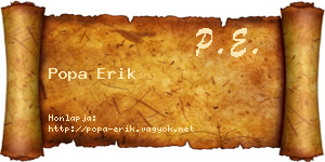 Popa Erik névjegykártya